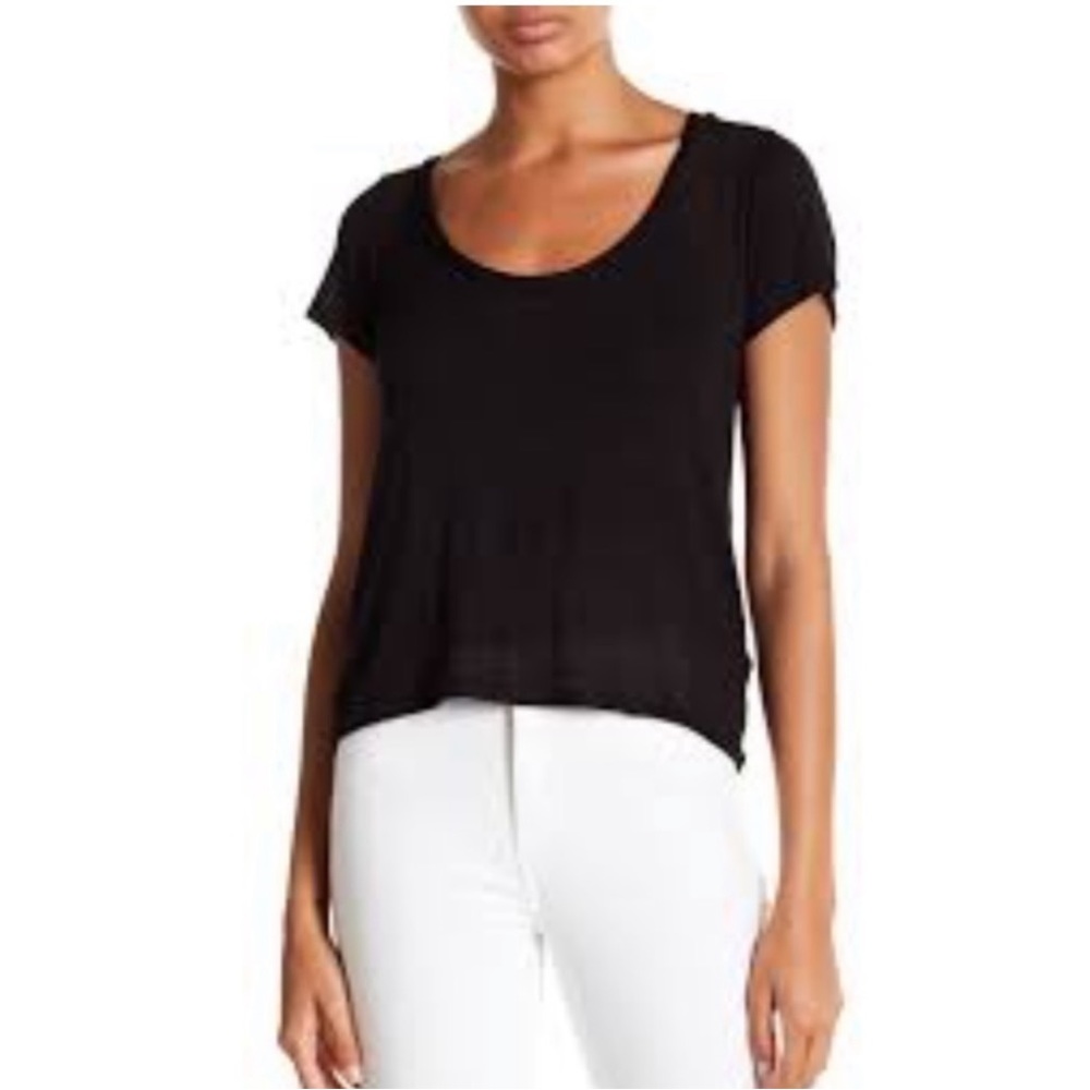 🔥PROJECT SOCIAL T🔥BLACK FLOWY SCOOP NECK SHIRT SIZE SMALL NWT